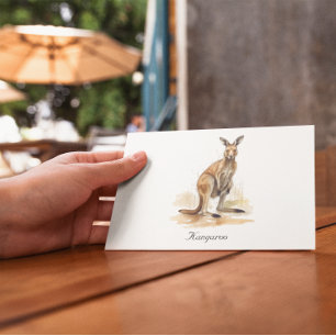 Outback Wanderer: Waterverf Kangaroo custom Briefkaart
