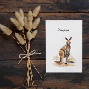Outback Wanderer: Waterverf Kangaroo custom Briefkaart