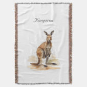 Outback Wanderer: Waterverf Kangaroo custom Deken (Voorkant Verticaal)
