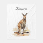 Outback Wanderer: Waterverf Kangaroo custom Fleece Deken (Voorkant)