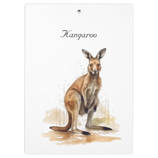 Outback Wanderer: Waterverf Kangaroo custom Klembord (Achterkant)