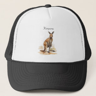 Outback Wanderer: Waterverf Kangaroo custom Trucker Pet