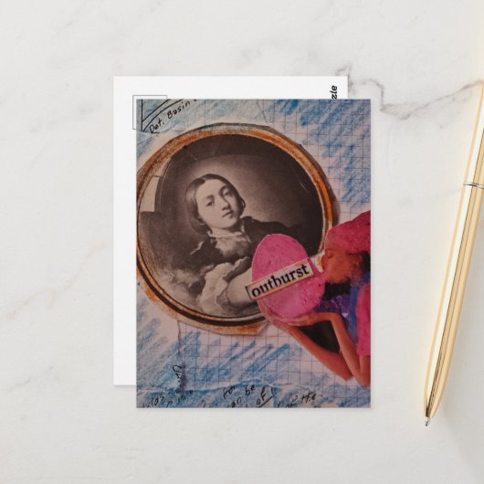 Outburst Messy Mixed Media Collage Briefkaart (Voorkant / Achterkant in situ)