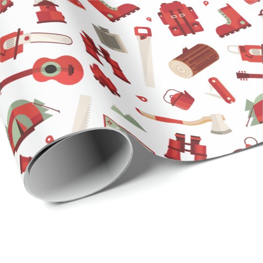 Outdoor Adventure Camping en Wandelontwerp Cadeaupapier (Rol Hoek)
