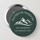 Outdoor Adventure Mountain Bachelor Weekend Ronde Button 4,0 Cm (Voorkant /achterkant)