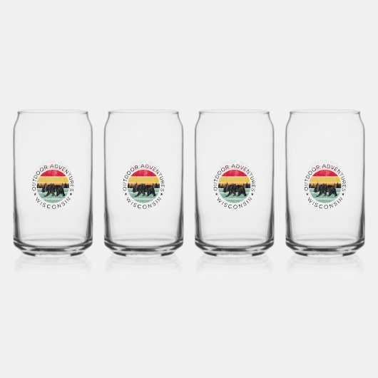 Outdoor Adventures Wisconsin Blikvorm Glas (Voorkant)