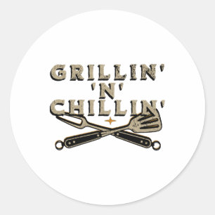Outdoor barbecue grillen en roken grillen n' C Ronde Sticker