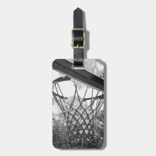 Outdoor Basketball Hoop Winter Sneeuwfoto Bagagelabel