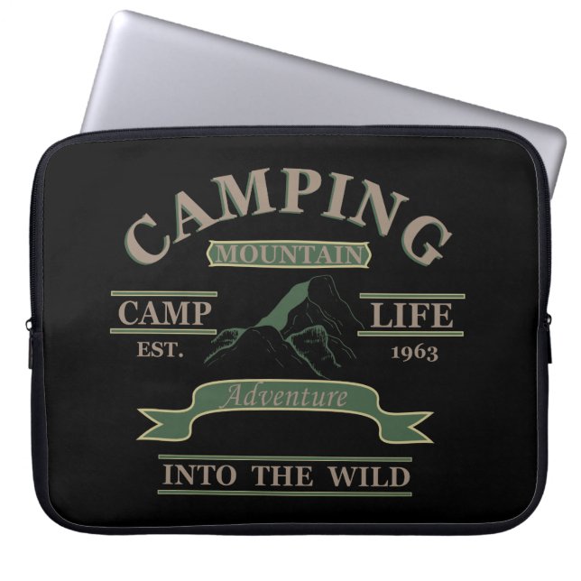 Outdoor camping camper leven laptop sleeve (Voorkant)