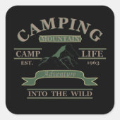 Outdoor camping camper leven vierkante sticker (Voorkant)