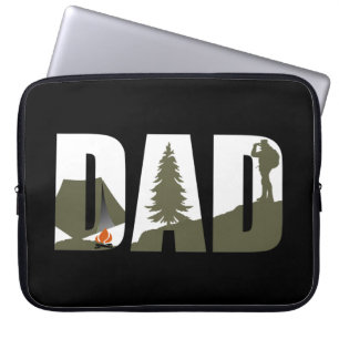 Outdoor camping vader blij camper laptop sleeve