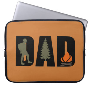 Outdoor camping vader blij camper laptop sleeve