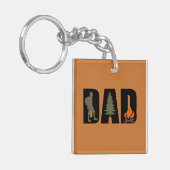 Outdoor camping vader blij camper sleutelhanger (Voorkant Links)