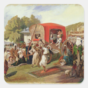 Outdoor Fete in Turkije, c.1830-60 Vierkante Sticker