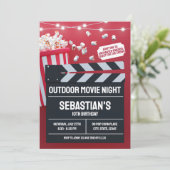Outdoor Film Verjaardagsfeestje met Klapbord Kaart (Staand voorkant)