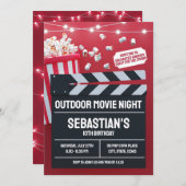 Outdoor Film Verjaardagsfeestje met Klapbord Kaart (Voorkant / Achterkant)