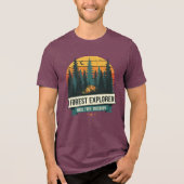 Outdoor Forest Explorer Camping Adventure Retro Tri-Blend Shirt (Voorkant)