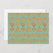 Outdoor Geo Step | Gold & Teal Pattern Briefkaart (Voorkant / Achterkant)