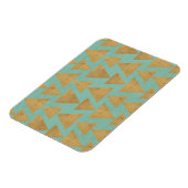 Outdoor Geo Step | Gold & Teal Pattern Magneet (Linkerzijde)