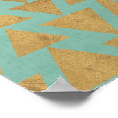 Outdoor Geo Step | Gold & Teal Pattern Poster (Hoek)