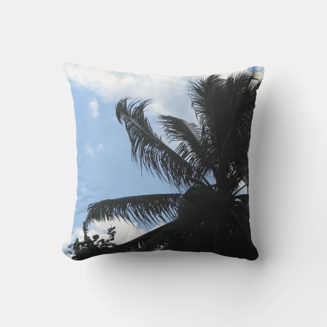 Outdoor gooi kussen met palmboom (Voorkant)