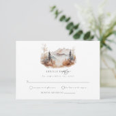 Outdoor Herfst Berg Bruiloft RSVP Behuizing Kaart (Staand voorkant)