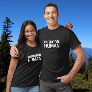 Outdoor Human Vet Gedrukte Typografie T-shirt
