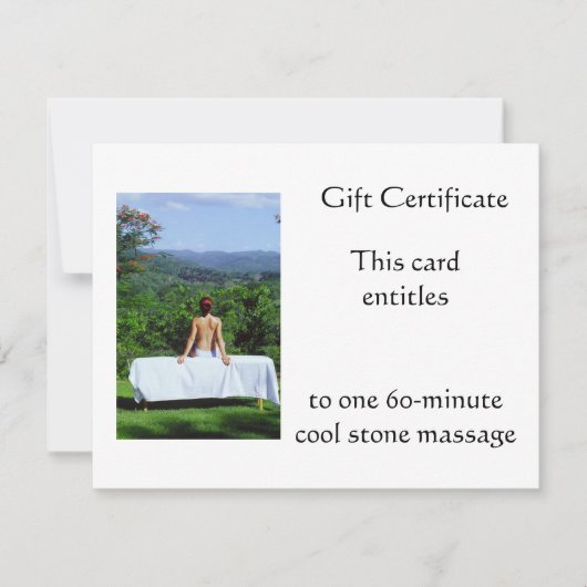 Outdoor Massage Gift Certificate (Voorkant)