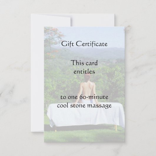 Outdoor Massage Gift Certificate (Voorkant)