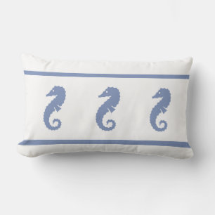 Outdoor medium blauw en wit SEAHORSE Buitenkussen