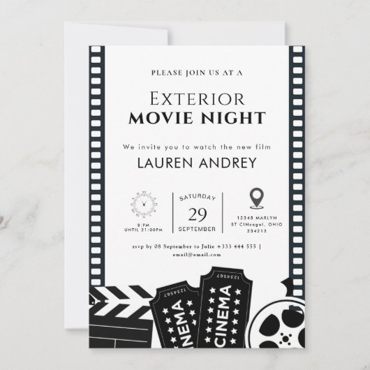 Outdoor Movie Night Invitation (Devant)