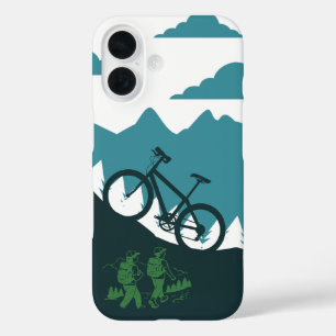 Outdoor MTB-renner silhouet ontwerp iPhone 16 Hoesje