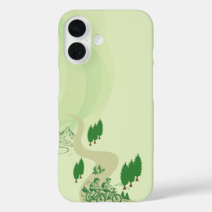 Outdoor MTB-renner silhouet ontwerp iPhone 16 Hoesje