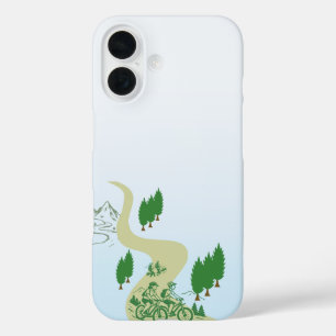 Outdoor MTB-renner silhouet ontwerp iPhone 16 Hoesje