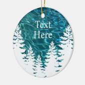 Outdoor pinetrees water aanpasbare tekst keramisch ornament (Links)
