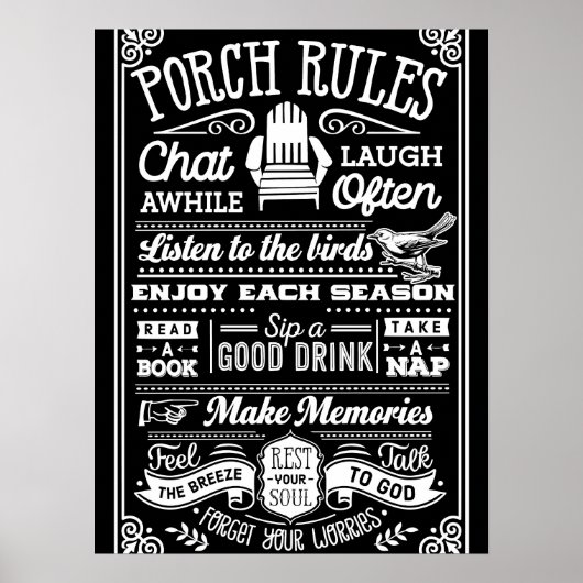OUTDOOR POSTERS - Porch Rules (Voorkant)