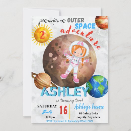 Outdoor Space Adventure 2 Anniversaire Carte d'inv (Devant)