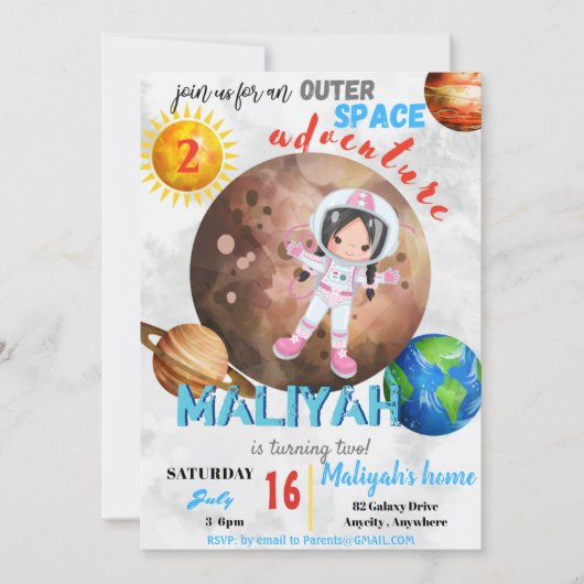 Outdoor Space Adventure 3 Anniversaire Carte d'inv (Devant)