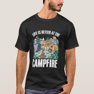 Outdoor Vakantie Wanderlust Campfire Camp Camper L T-shirt
