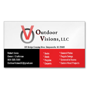 Outdoor Visions, LLC Originele Magnetische Magnetisch Visitekaartje