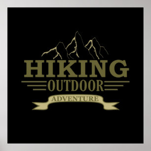 Outdoor wandelaars wandelen avontuur poster