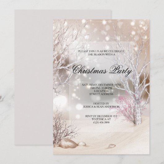 Outdoor Winters Scène Kerstfeest Kaart (Voorkant / Achterkant)