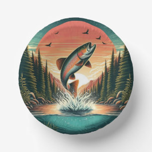 Outdoorsman forel natuur papieren kommen