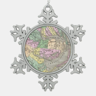 Outer Banks and Eastern North Carolina Map (1827) Tin Sneeuwvlok Ornament