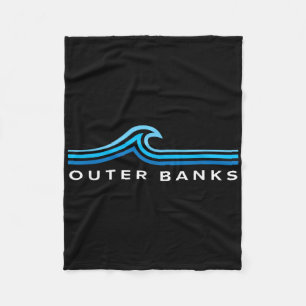 Outer Banks Nc Golven Vintage Heren Dames Meisjes  Fleece Deken