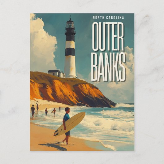 Outer Banks NC Vintage Travel Briefkaart (Voorkant)