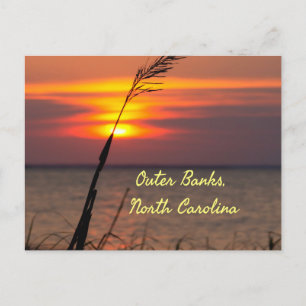 Outer Banks North Carolina Beach Sunset Oranje Sky Briefkaart