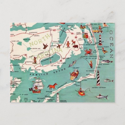Outer Banks Pamlico Sound Ansichtkaart Briefkaart (Voorkant)