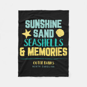 Outer Banks T-shirt Familie Vakantie Schelpen Lief Fleece Deken