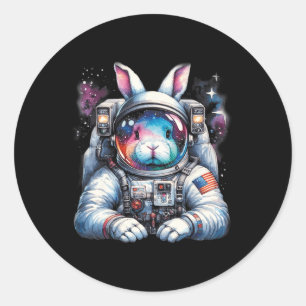 Outer Bunny Paasdag Konijn USA Fun Space Ronde Sticker